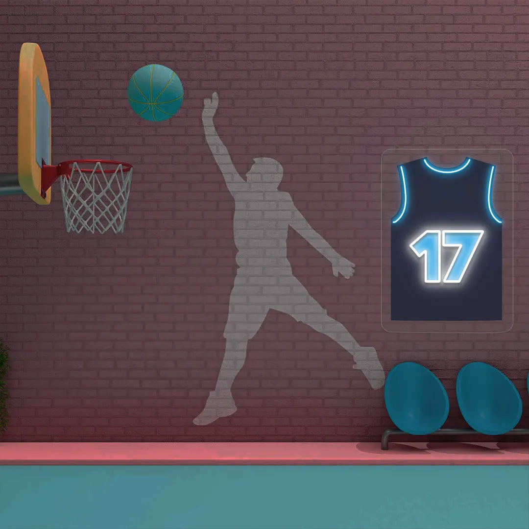 Memphis Kawamura 17 Jersey Basketball Neon Artwork