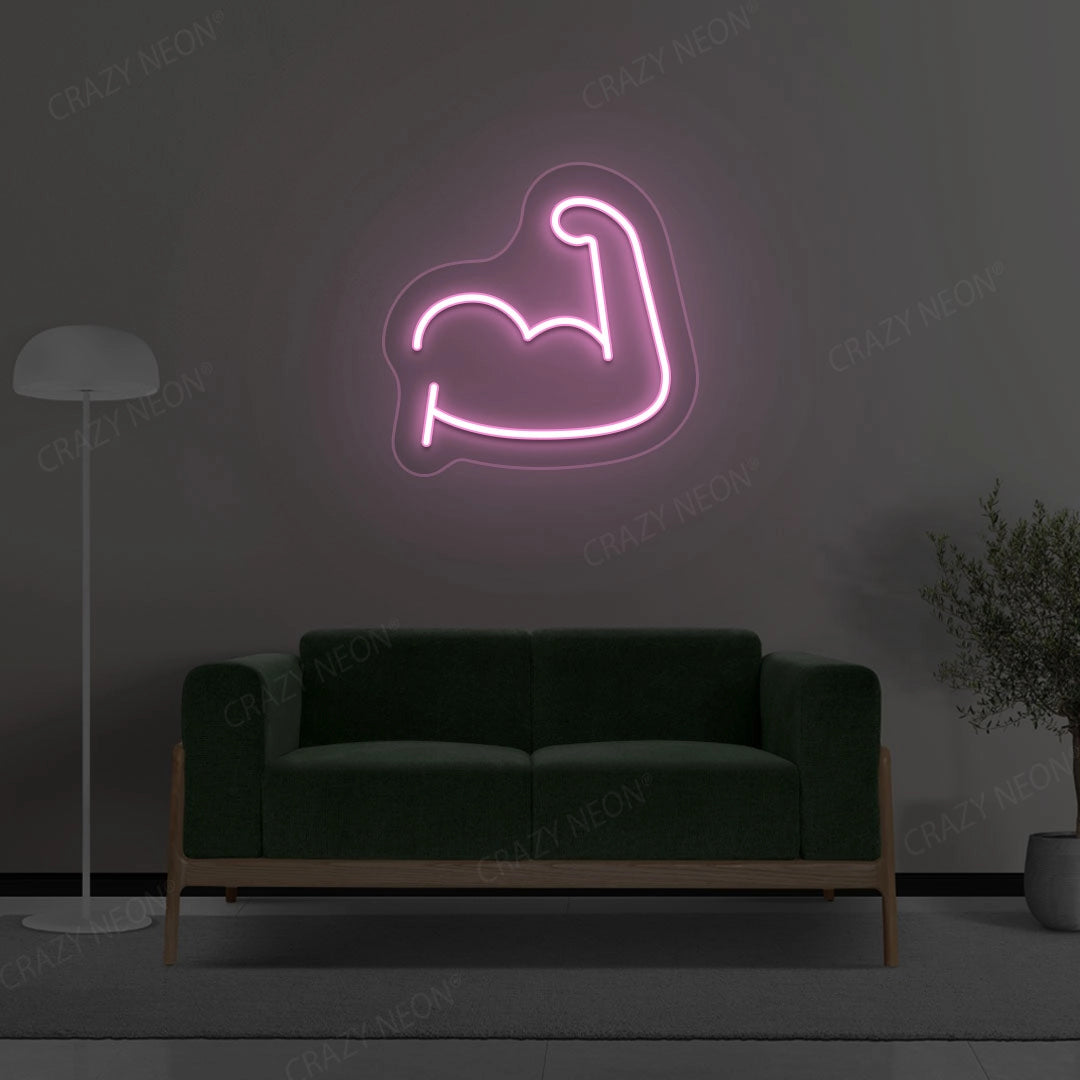 Muscular Hand Neon Sign | Pink