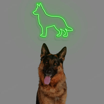 German Shepherd Neon Sign | Green