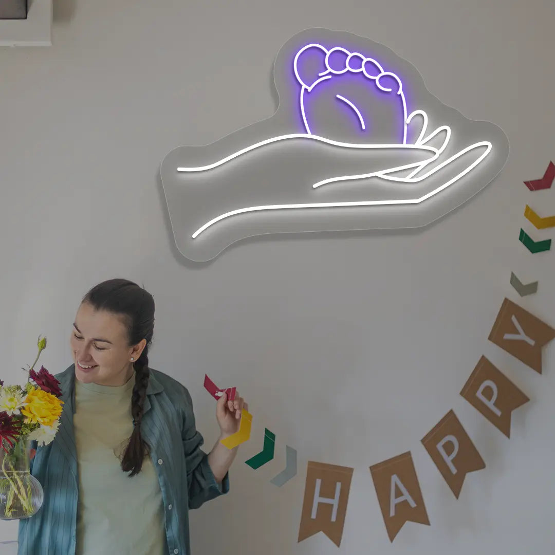 A Mother’s Touch Neon Sign in Purple color