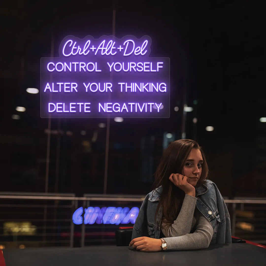 Ctrl + Alt + Dlt Quote Led Neon Sign | Purple