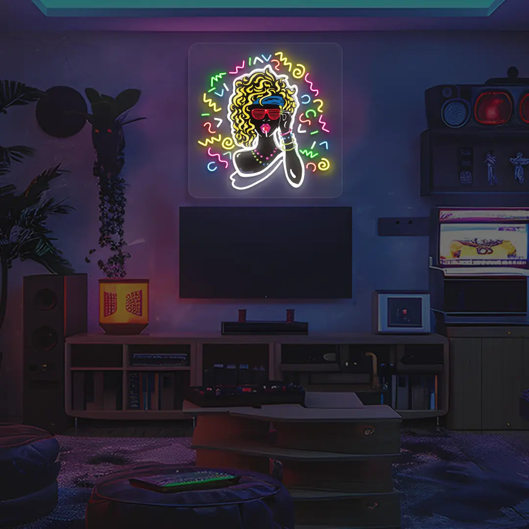 Funky Pop Diva Neon artwork in room 