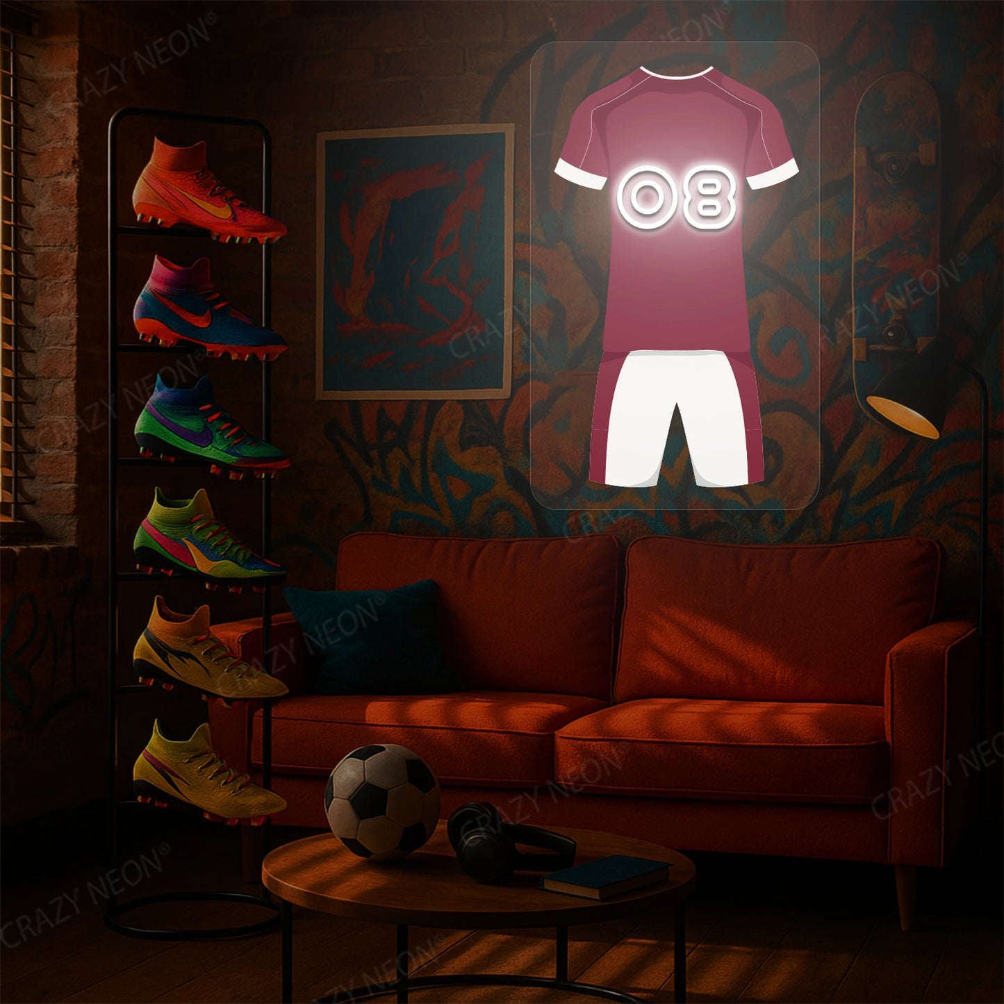 WHU Jersey Football Neon Artwork