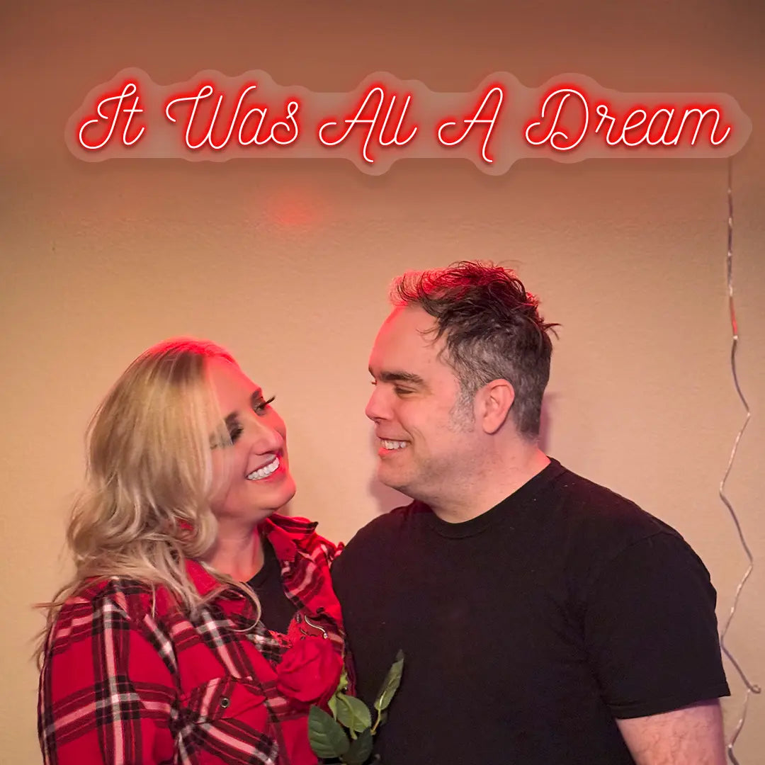 It Was All A Dream Neon Sign in Red color