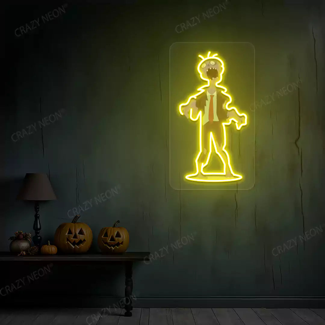 Office Zombie Neon Artwork | Yellow