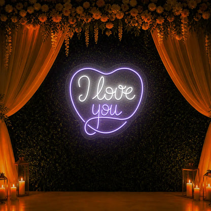 I Love You Forever Neon Sign in Purple color