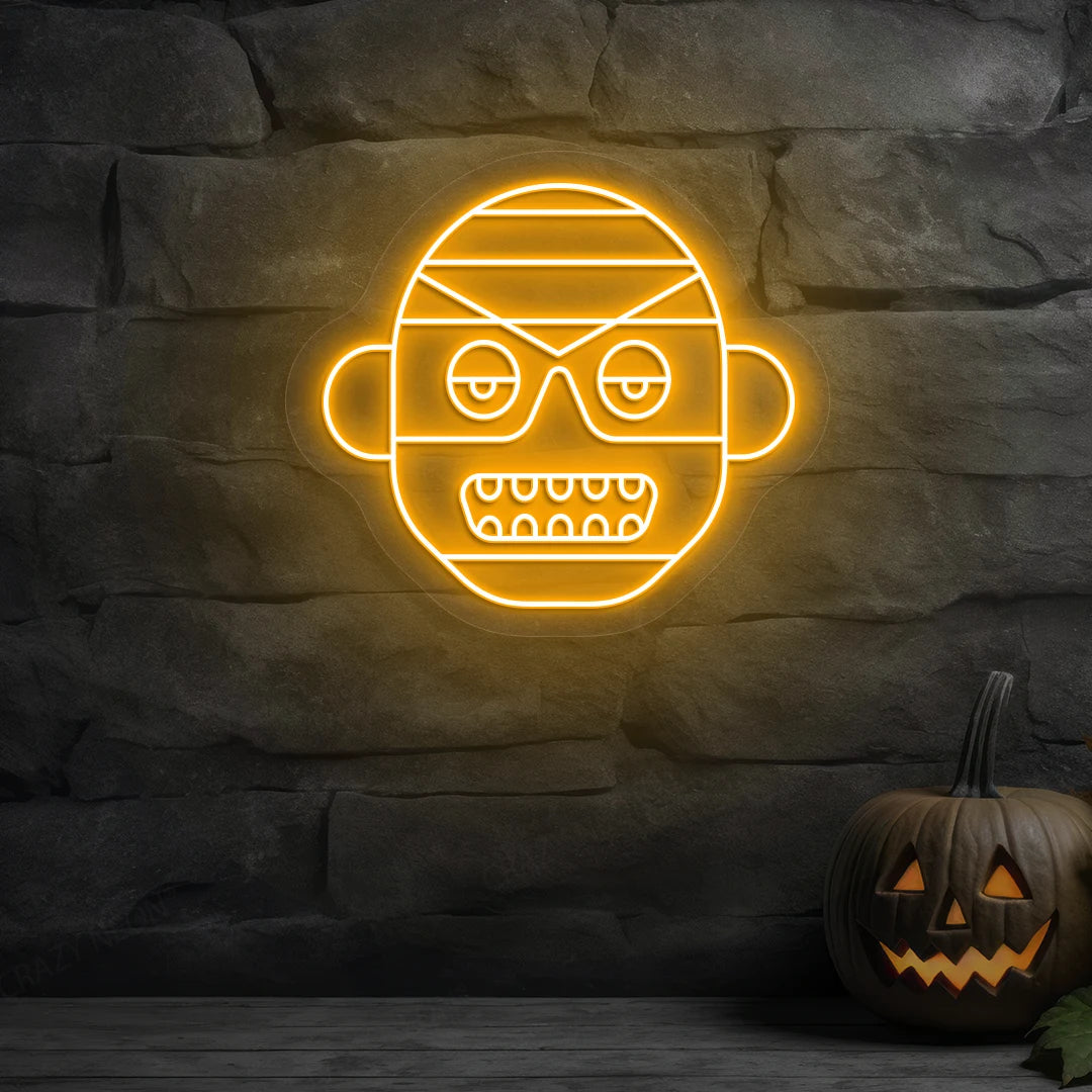 Mummy Frank Neon Sign | Orange