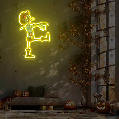 Cowboy Zombie Neon Artwork | Yellow