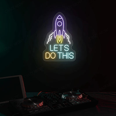 Rocket Let's Do This Neon Sign | Multicolor