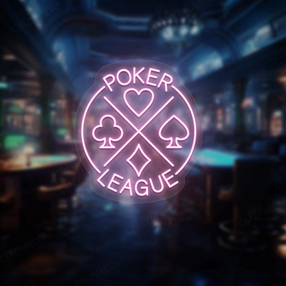 Poker League Neon Sign | Pink