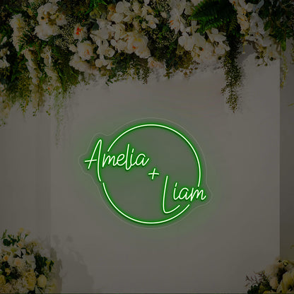 Personalized Wedding Names Neon Sign