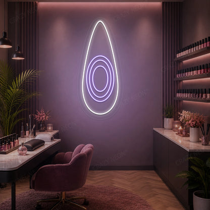 Velvet Oval Nail Neon Sign in purple color