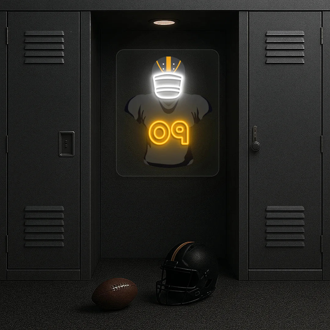Cincinnati Burrow 09 Jersey Football Neon Artwork