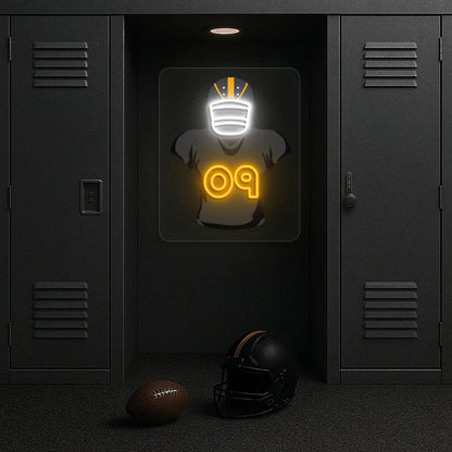 Cincinnati Burrow 09 Jersey Football Neon Artwork