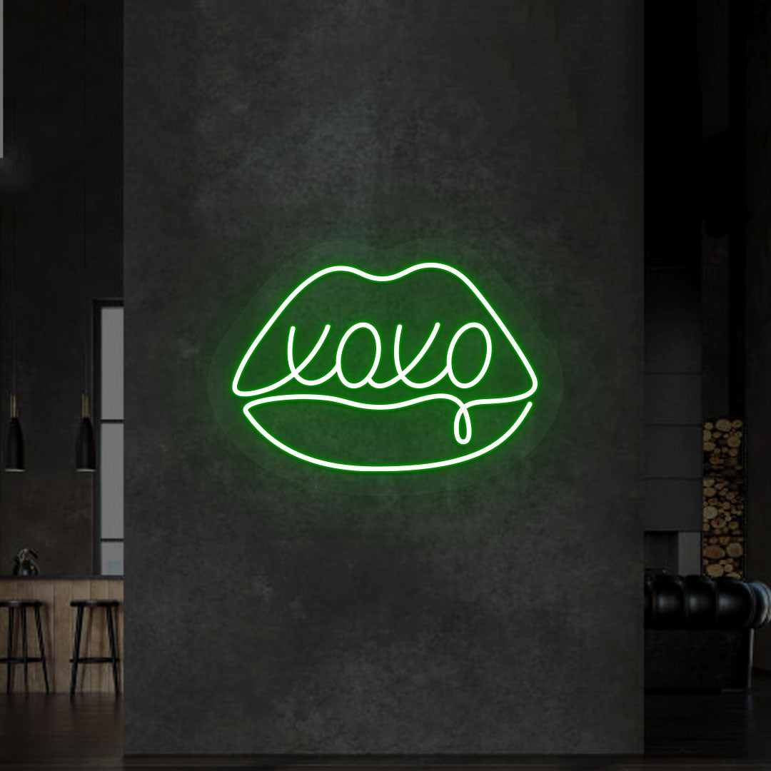 Xoxo With Lips Neon Sign