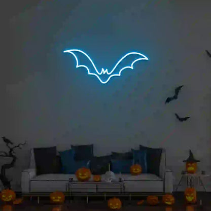 Winged Bat Neon Sign | Iceblue