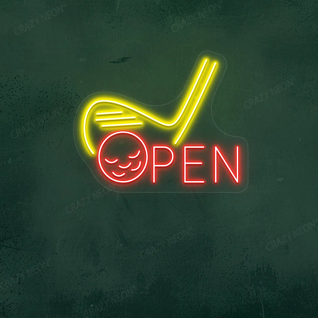 Golf Stick LED Neon Sign | Yellow