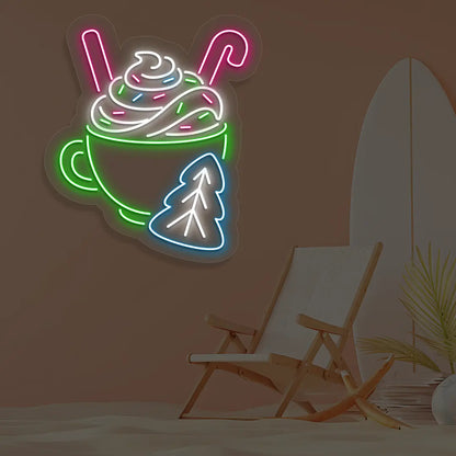 Whipped Treat Neon Sign in Iceblue color