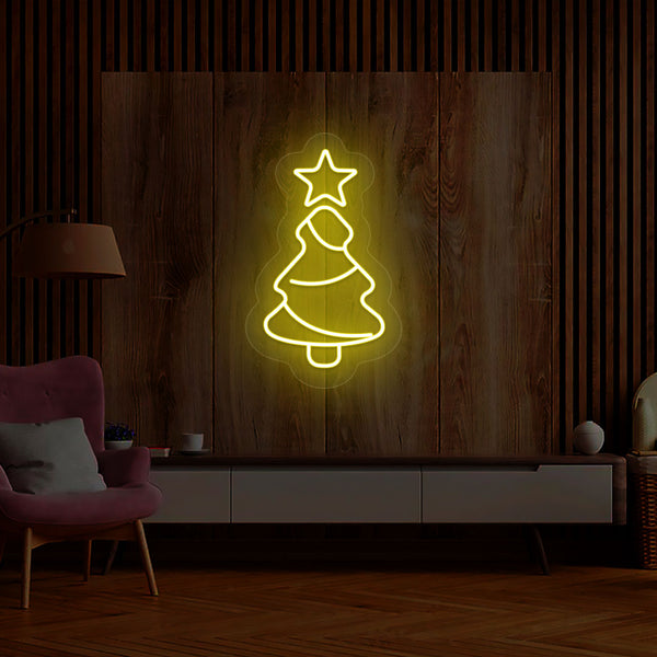 Festive Christmas Tree Neon Sign