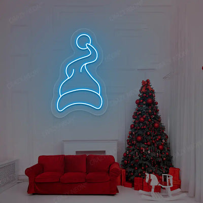 Santa Hat Neon Sign | Iceblue