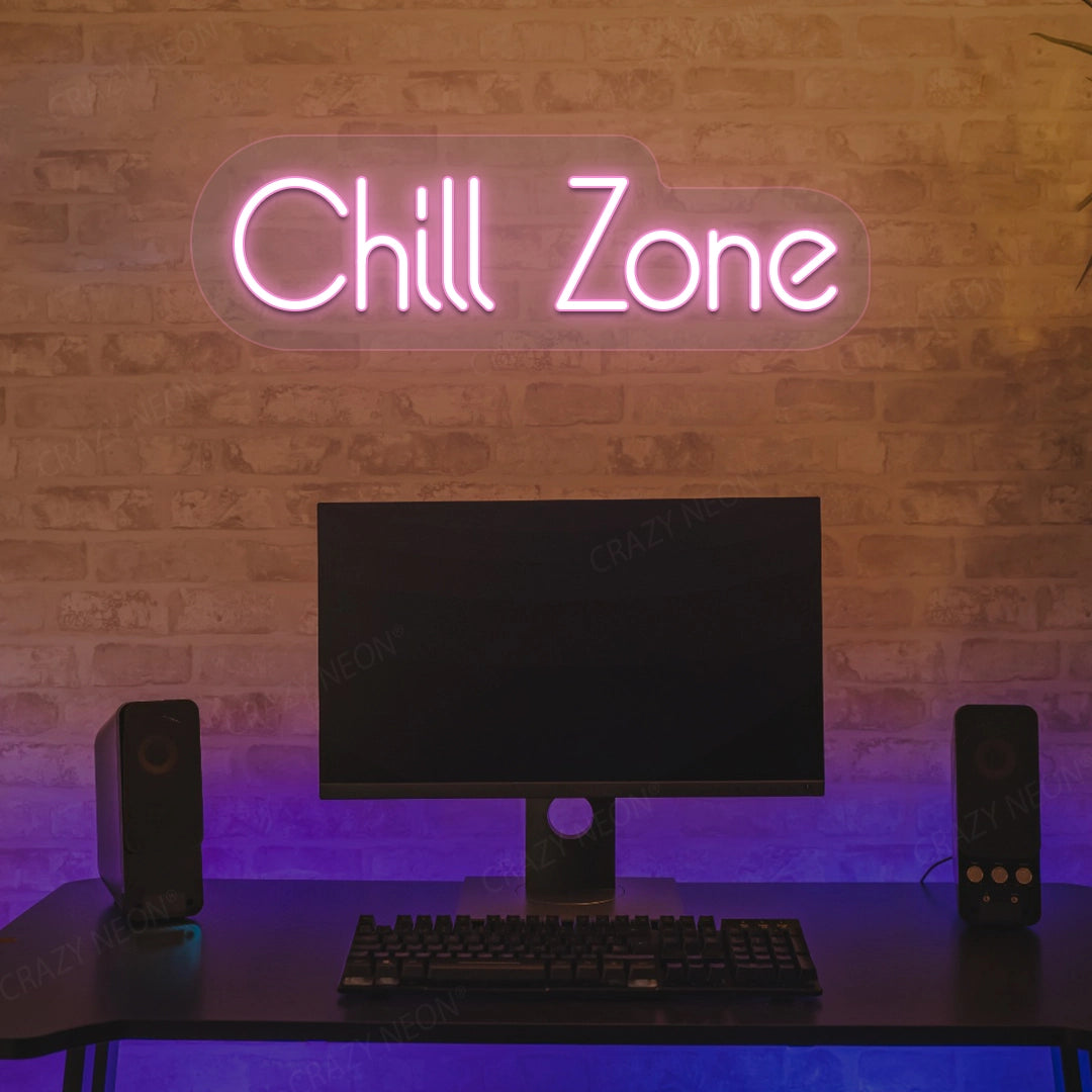 Chill Zone Neon Sign | Pink