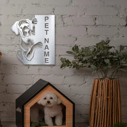 Great Dane Pet Personalized Metal Monogram in Silver Finish