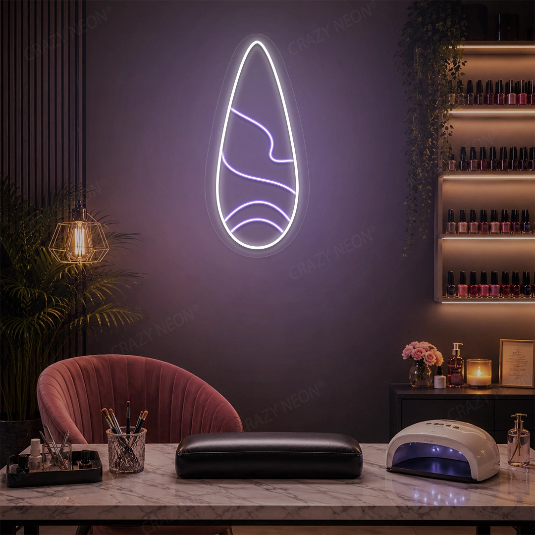 Aura Artifact Nail Neon Sign in purple color