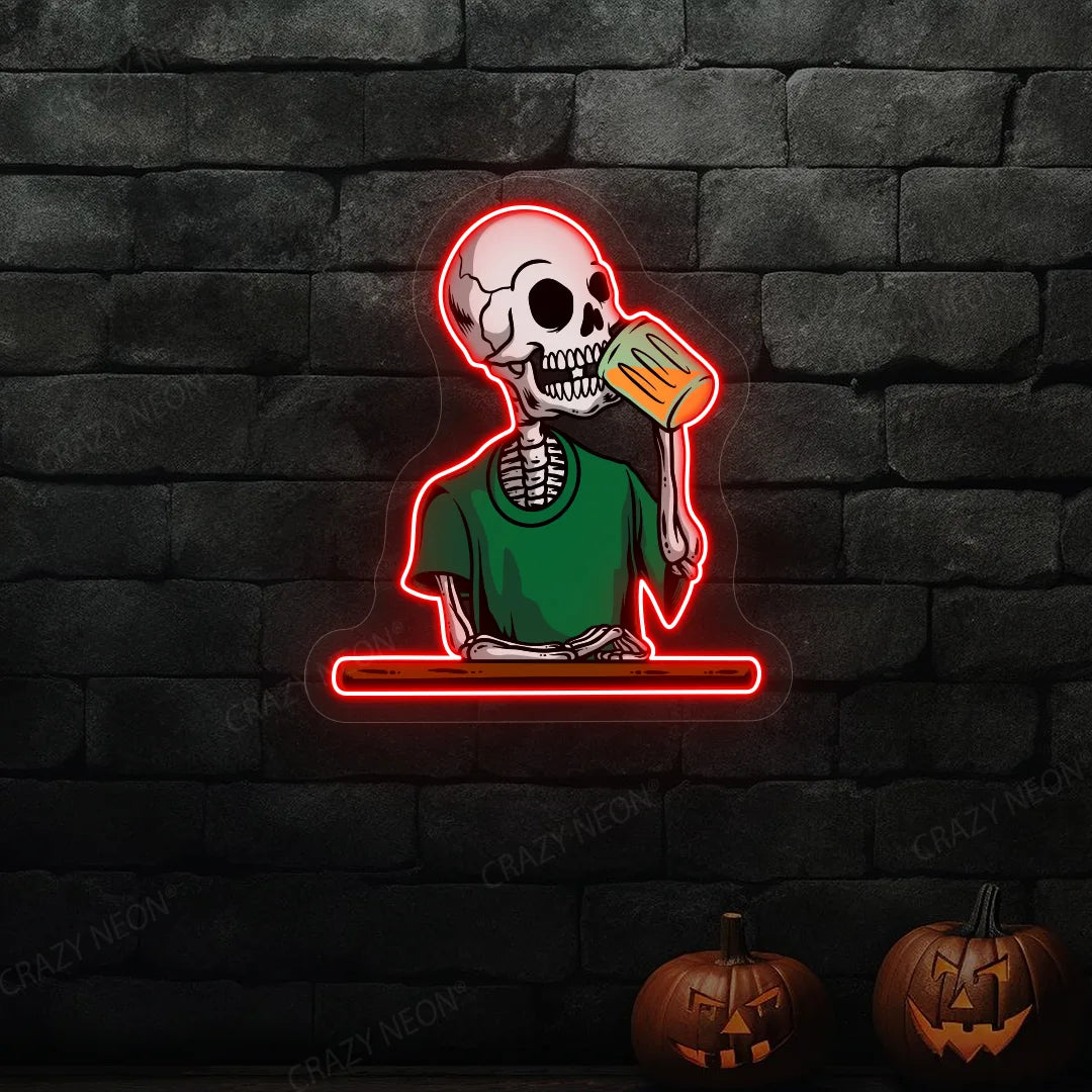 Skeleton Neon Sign | red