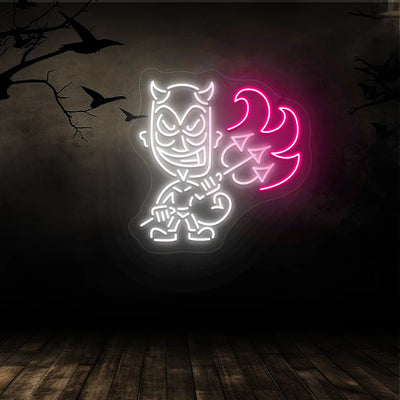 Devil Neon Sign | White