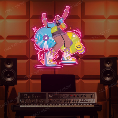 Rave Vibes Neon Artwork | Pink