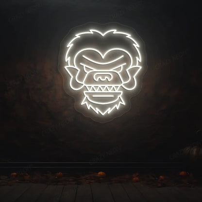 Werewolf Face Neon Sign | Warmwhite