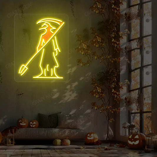 Plague Doctor Neon Artwork | Yellow