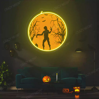 Walking corpse Neon Artwork | Yellow