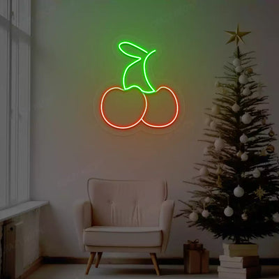 Festive Cherry Neon Sign | Green