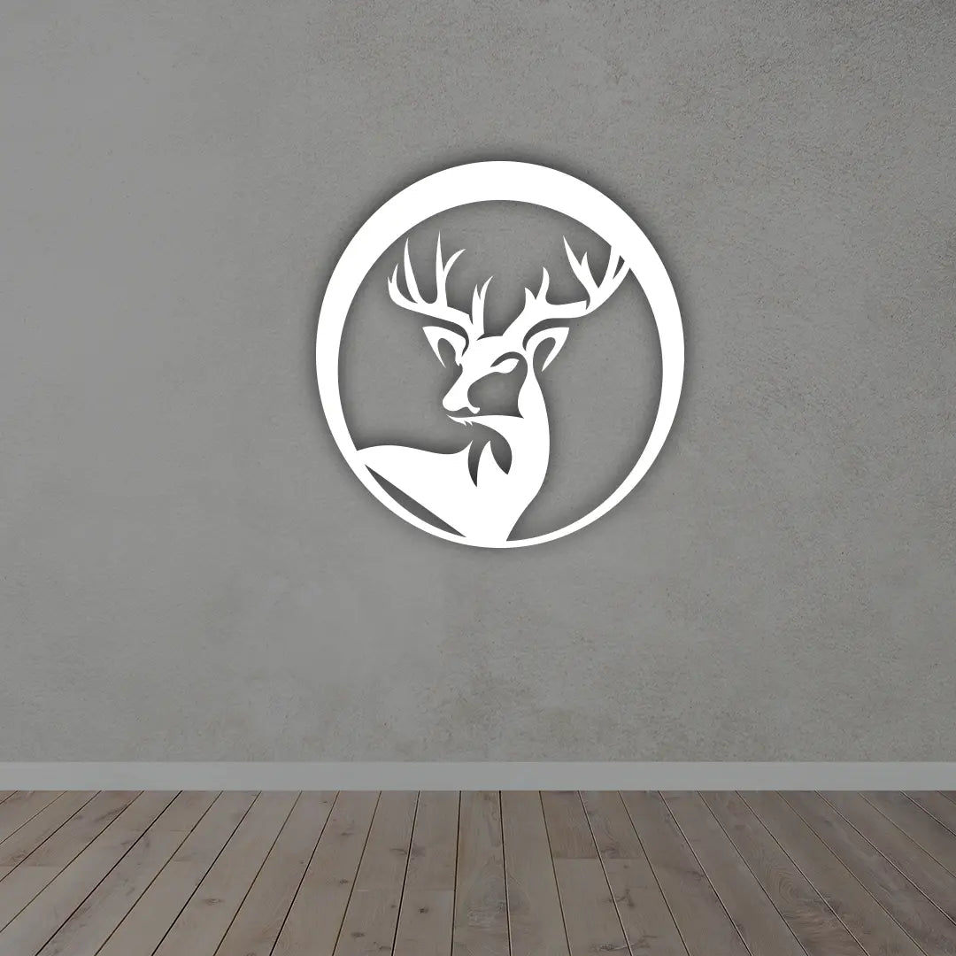 Metal Deer wall Art in white colour 