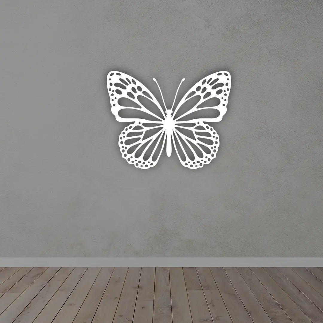 Butterfly Metal Wall Art in White color