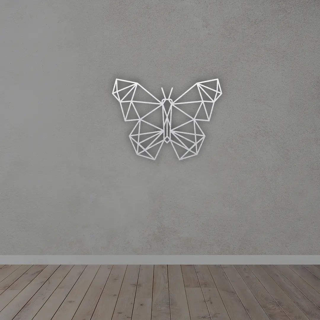 Butterfly Metal Sign in Silver Finish