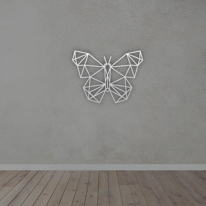 Butterfly Metal Sign in Silver Finish