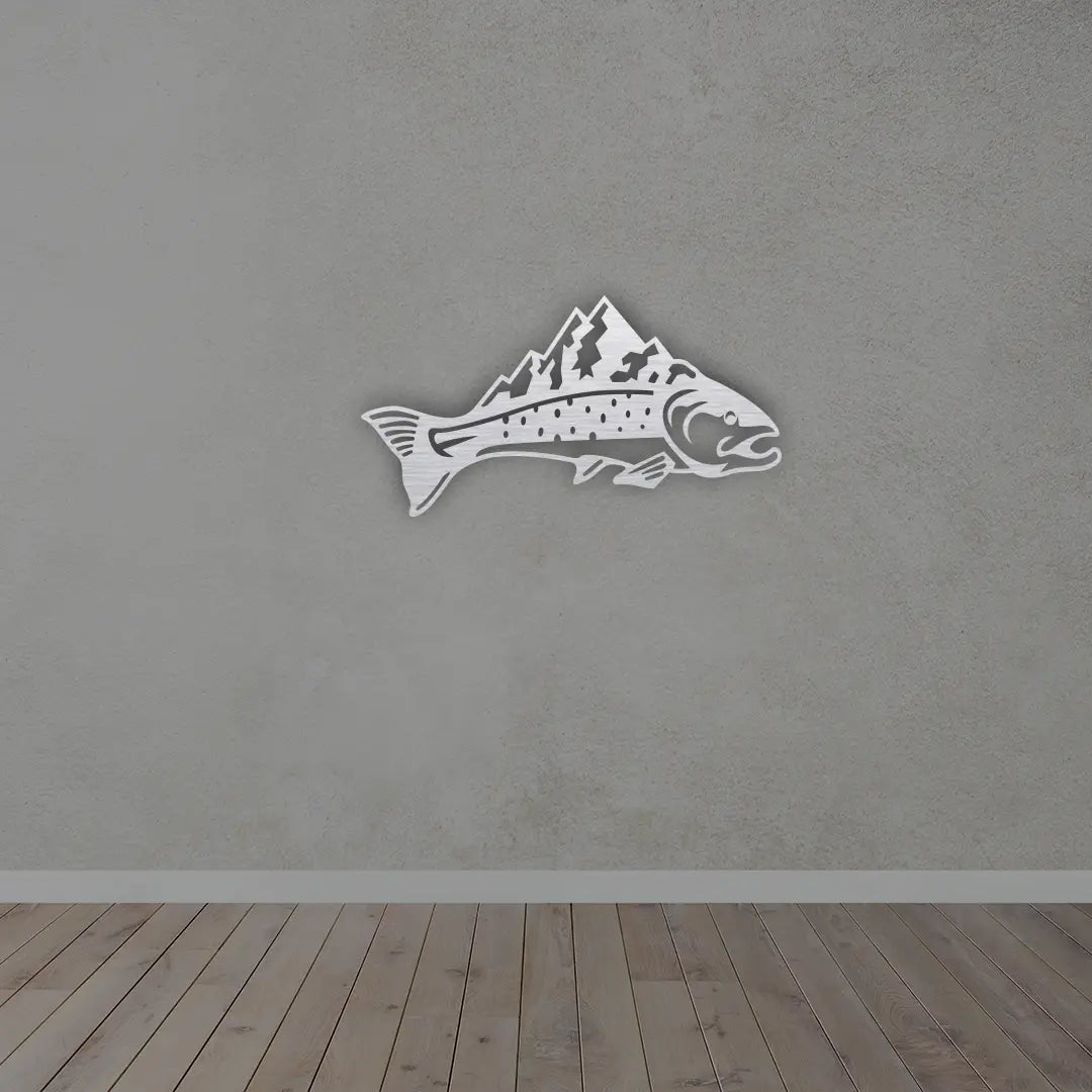 Fish Metal Wall Art in Silver Finnish