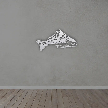 Fish Metal Wall Art in Silver Finnish