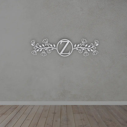 Personalized Metal Frame Monogram in Silver colour mounted on wall 