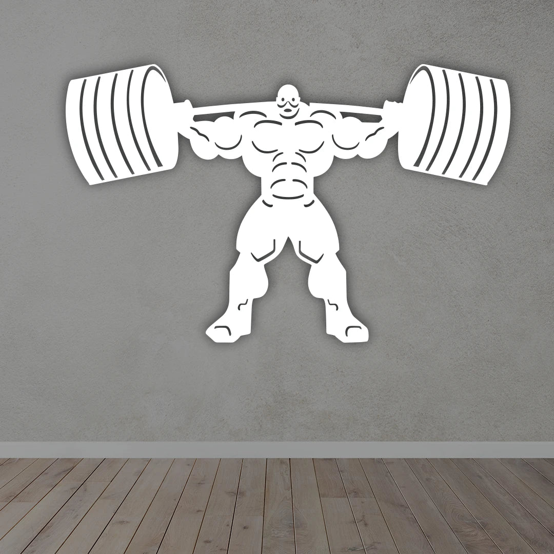Body Builder Metal wall art in white colour
