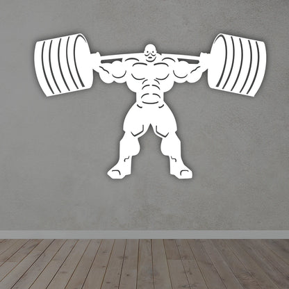Body Builder Metal wall art in white colour