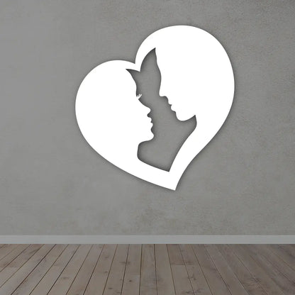 Couple In Heart Metal Wall Art in white colour 