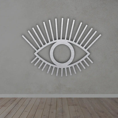 Evil Eye Metal Sign in Silver Finish