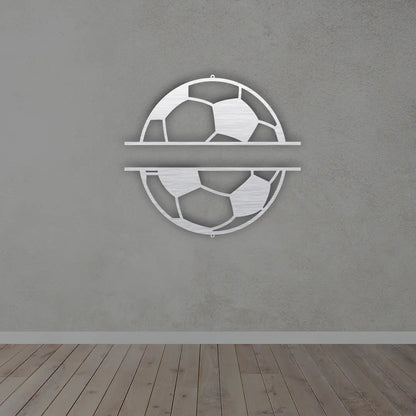 Personalized Football Metal Sign in Silver Colour mounted on wall