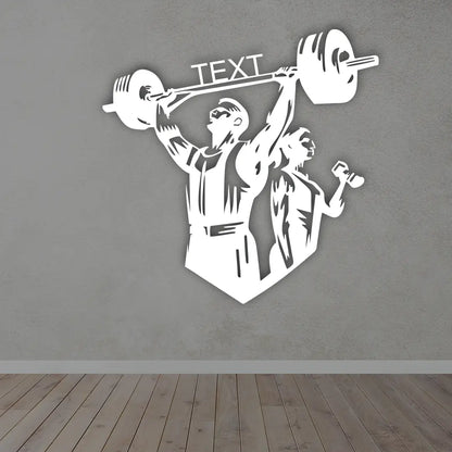 Custom Metal Gym Sign in White colour Mounted on wall 