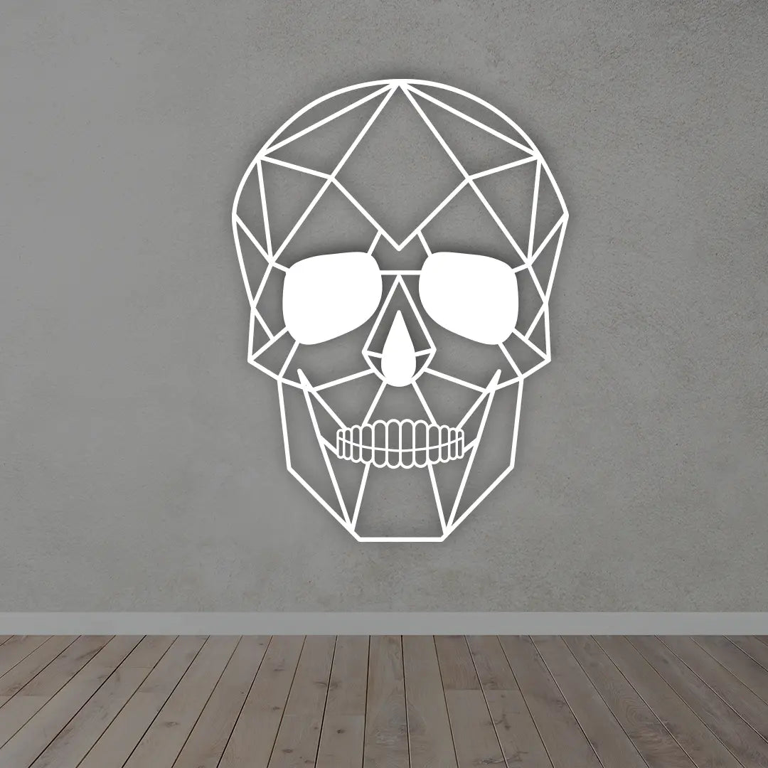 Skull Metal Wall Art in white colour