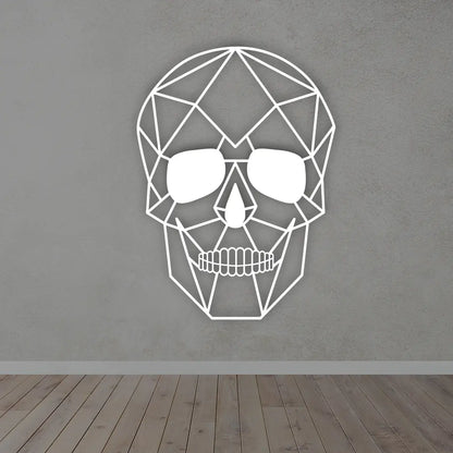 Skull Metal Wall Art in white colour