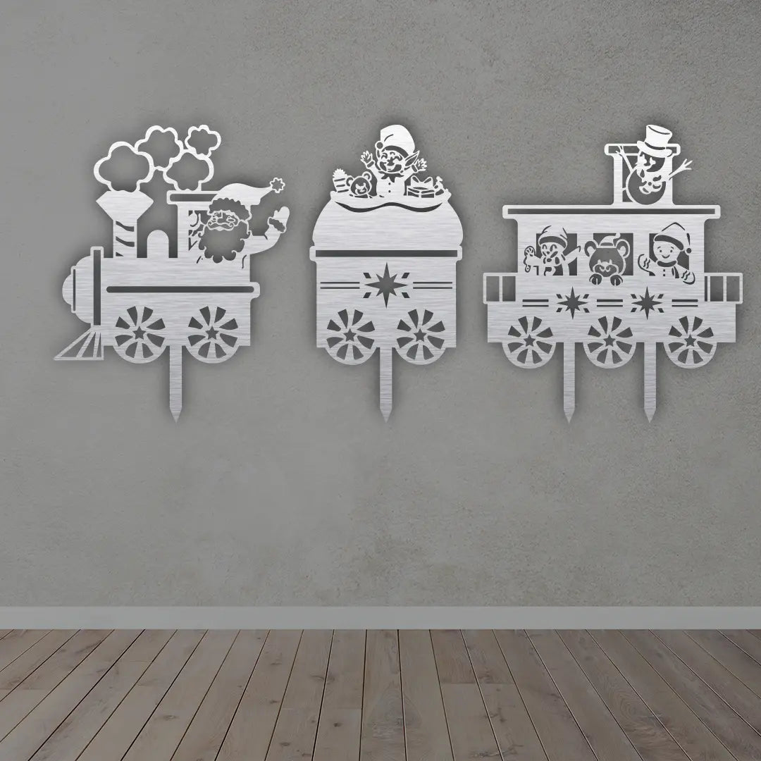 Santa Train Metal Wall Art Sign